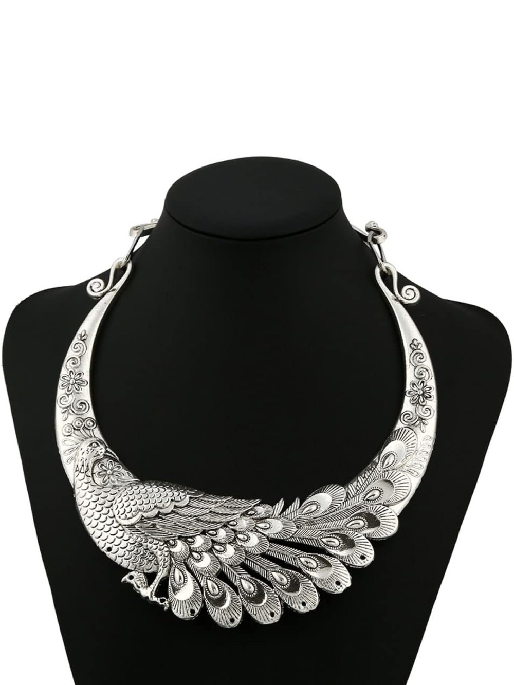 Silver Ethnic Bird Collar - Picture 2 of 2